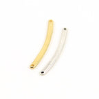 Sterling Silver or Vermeil Curved Bar Connector Charm with 2 Hole