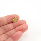 Sterling Silver or Vermeil Small Flat Dove Bird Charm in or Sparrow Nature