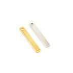 Sterling Silver or Vermeil Flat Bar Charm Pendant with Hole
