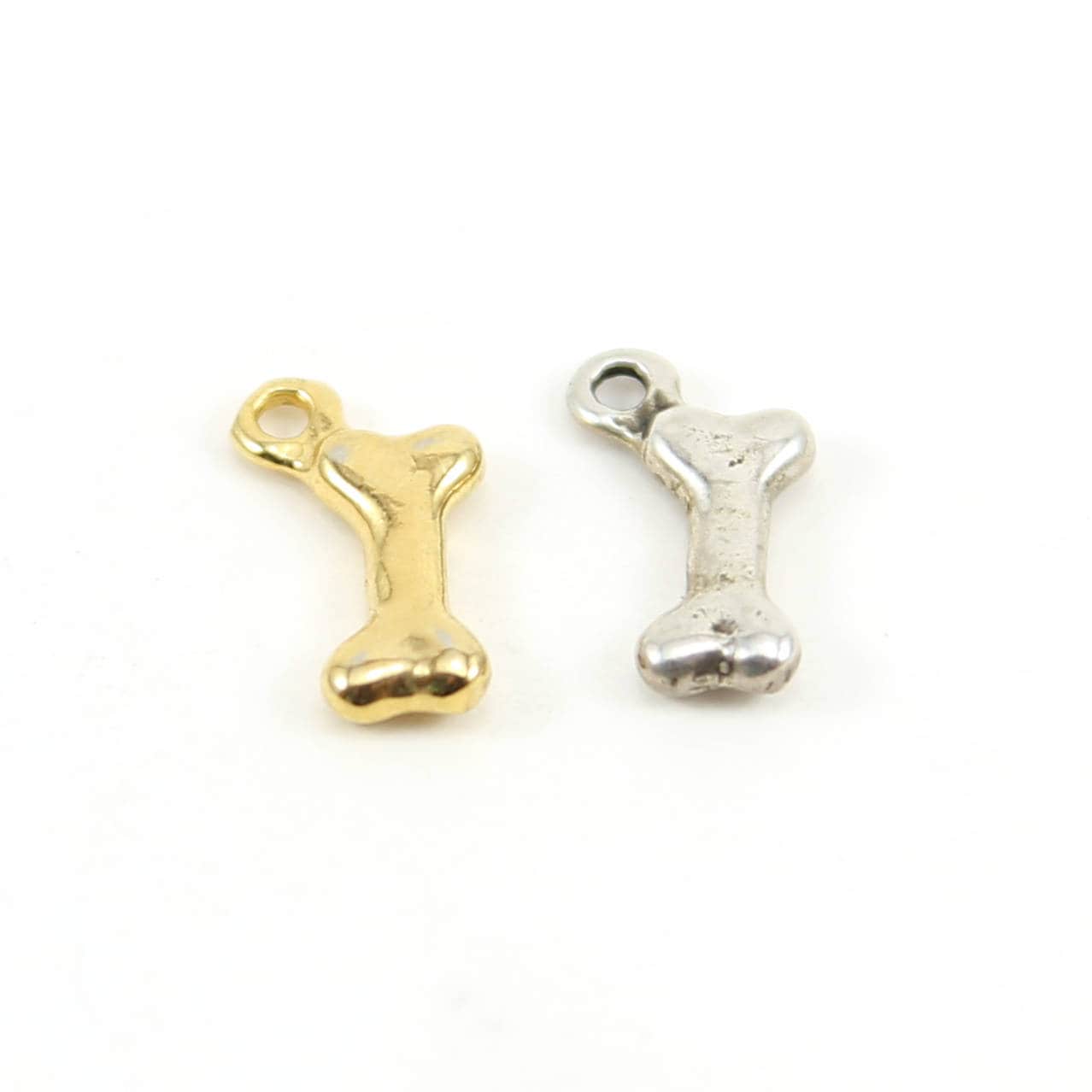 Sterling Silver or Vermeil Mini Dog Bone Charm in or Dog Lover Animal Pendant