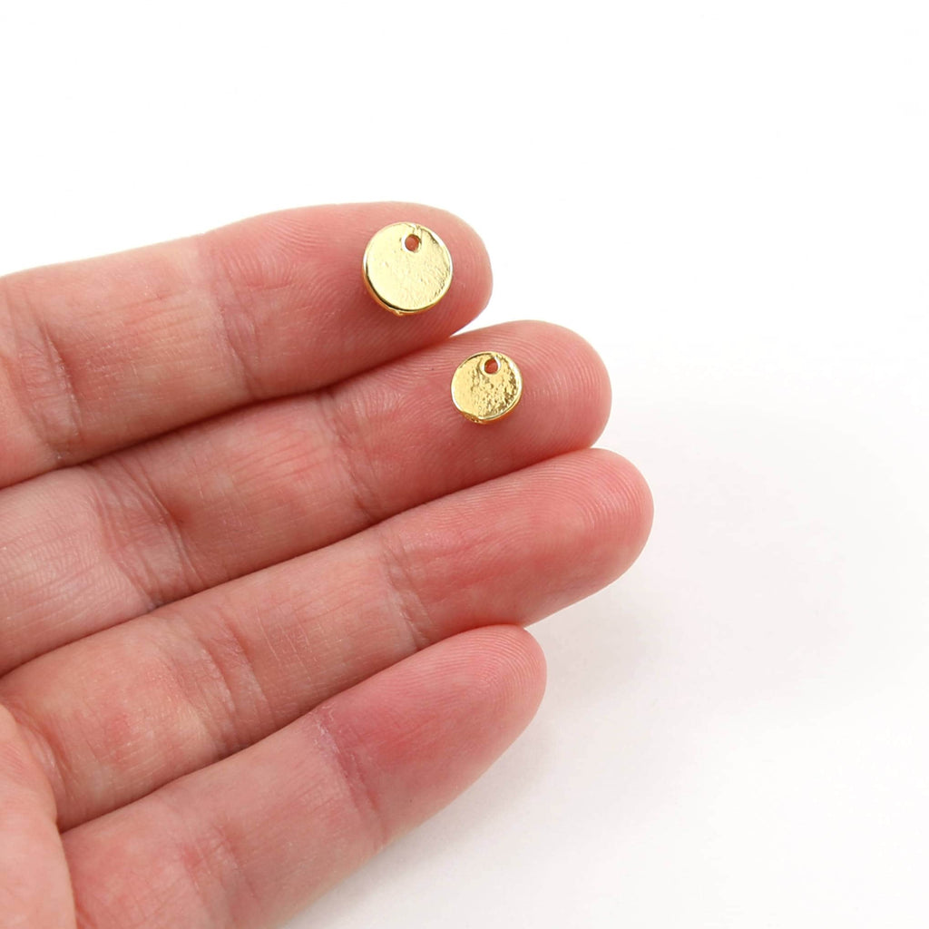 Sterling Silver or Vermeil Small Round Stamping Disc 2 Sizes 8mm or 6mm