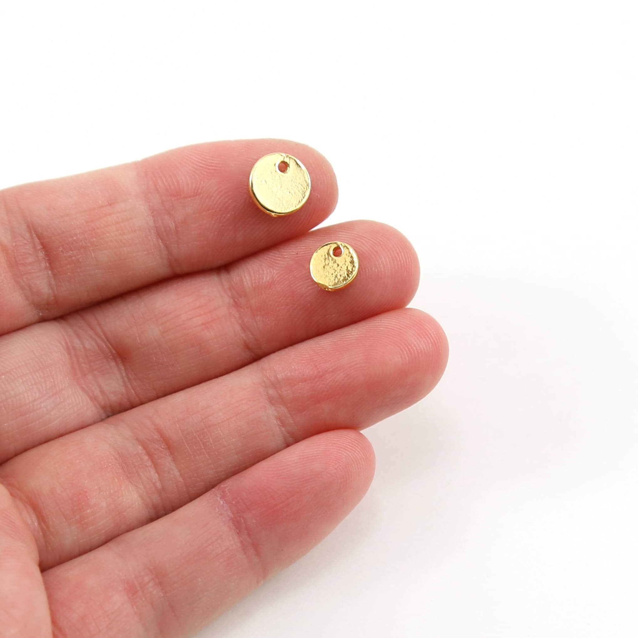 Sterling Silver or Vermeil Small Round Stamping Disc 2 Sizes 8mm or 6mm