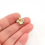 13mmx10mm Sterling Silver or Vermeil Detailed Four Leaf Clover Sideways