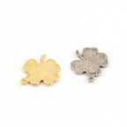 13mmx10mm Sterling Silver or Vermeil Detailed Four Leaf Clover Sideways