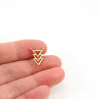14mmx9mm Sterling Silver or Vermeil Three Layered Triangle Point Connector