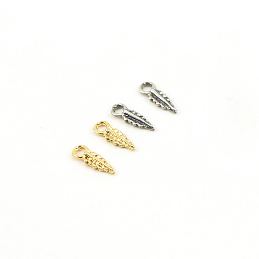 9mmx3mm Sterling Silver or Vermeil Teeny Tiny Leaf Charms Small Nature (2pc)