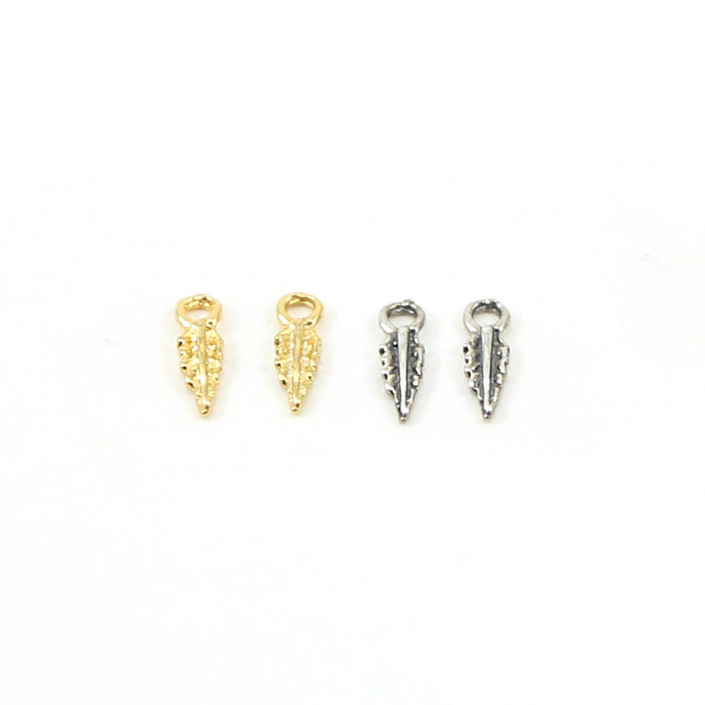 9mmx3mm Sterling Silver or Vermeil Teeny Tiny Leaf Charms Small Nature (2pc)
