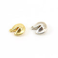 Sterling Silver or Vermeil Thick Good Fortune Cookie 3D Good Luck Charm