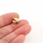 Sterling Silver or Vermeil Thick Good Fortune Cookie 3D Good Luck Charm
