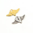 Sterling Silver or Vermeil Speckled Flying Heart with Wings Charm