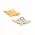 Sterling Silver or Vermeil Speckled Flying Heart with Wings Charm