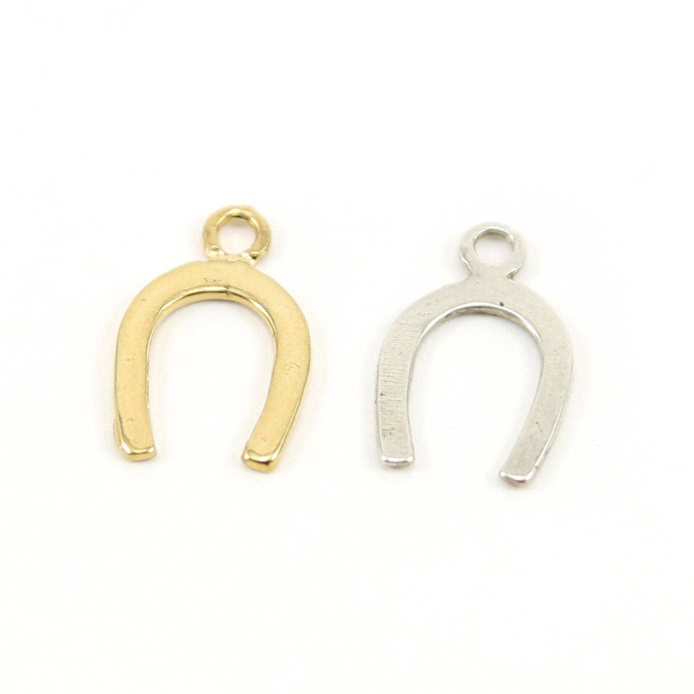 Sterling Silver or Vermeil Flat Horseshoe Good Luck Horse Lover Charm
