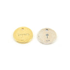 Sterling Silver or Vermeil Karma Stamped Round 10mm Circle Disk Charm