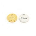 Sterling Silver or Vermeil Karma Stamped Round 10mm Circle Disk Charm