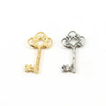 Sterling Silver or Vermeil Victorian Fancy Skeleton Key in or Key Pendant