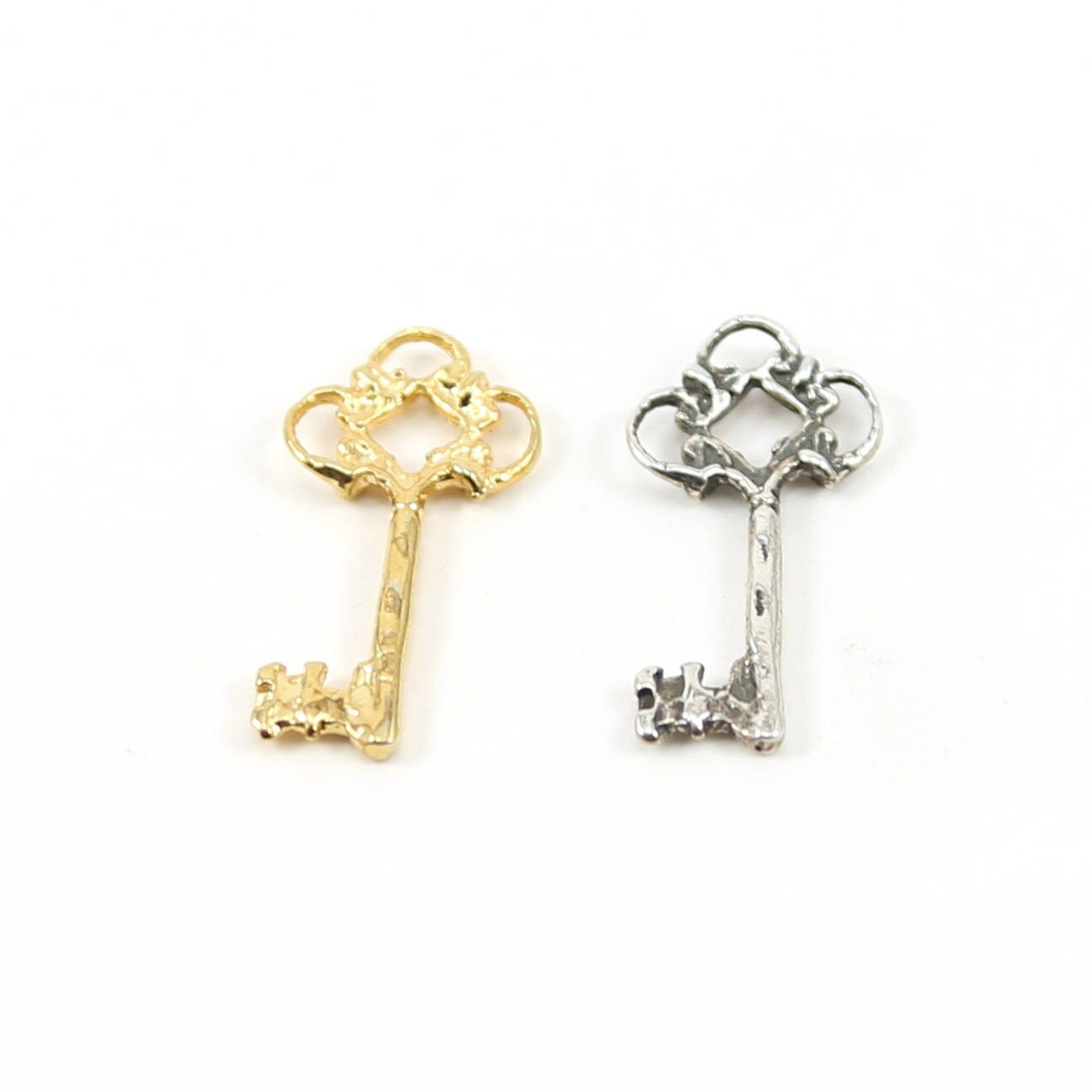 Sterling Silver or Vermeil Victorian Fancy Skeleton Key in or Key Pendant