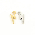 11mmx4mm Sterling Silver or Vermeil Tiny Lightning Bolt Charm (2pc)