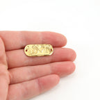 25mmx12mm Sterling Silver or Vermeil Organic Love Engraved Oval Connector