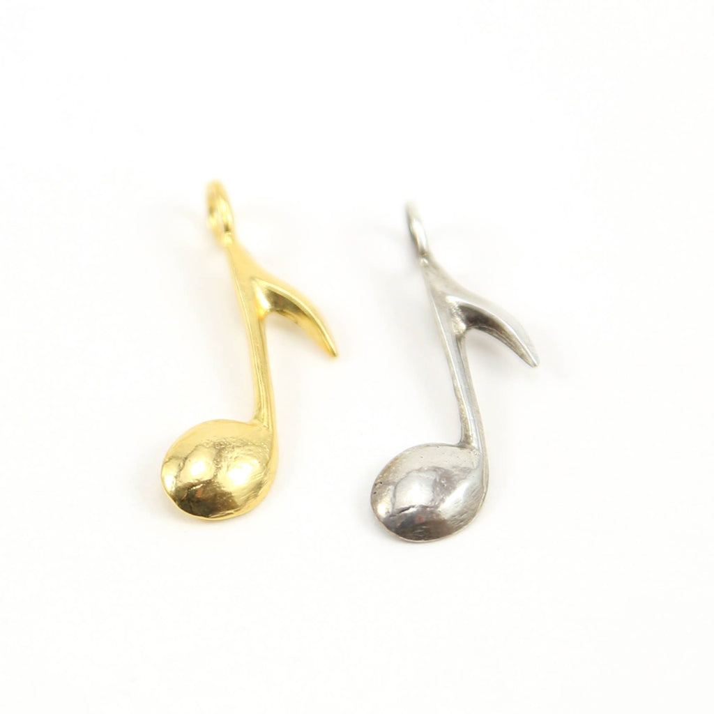 25mmx8mm Sterling Silver or Vermeil Large Musical Eighth Note Artist Singer