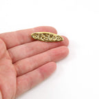 32mmx10mm Sterling Silver or Vermeil Organic Natural Peace Saying with Peace