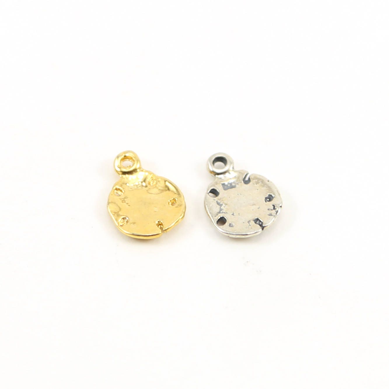 10mmx6mm Sterling Silver or Vermeil Tiny Small Sand Dollar Ocean Nautical