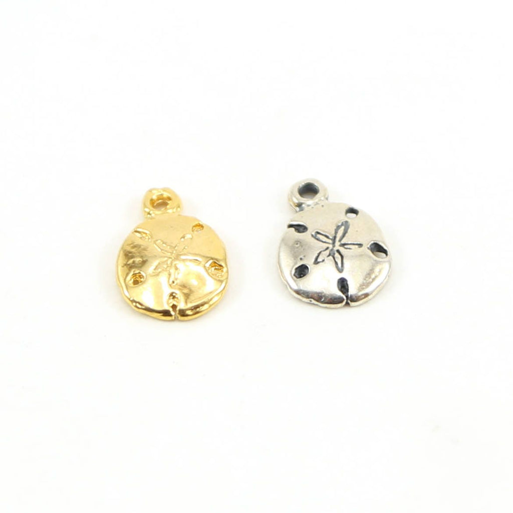 10mmx6mm Sterling Silver or Vermeil Tiny Small Sand Dollar Ocean Nautical