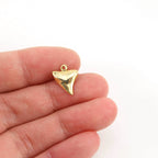 11mmx10mm Sterling Silver or Vermeil Smooth Shark Tooth Charm Pendant Ocean