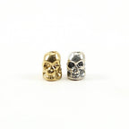 7mmx7mm Sterling Silver or Vermeil Detailed Skull Day of the Dead Bead Link