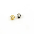 7mmx7mm Sterling Silver or Vermeil Detailed Skull Day of the Dead Bead Link