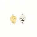 12mmx8mm Sterling Silver or Vermeil Flat Small Skull Connector Link Day