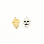 12mmx8mm Sterling Silver or Vermeil Flat Small Skull Connector Link Day