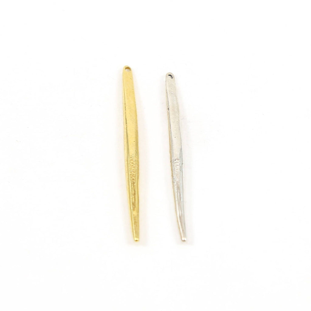 42mmx4mm Sterling Silver or Vermeil Long Spike Point Dagger Charm Pendant