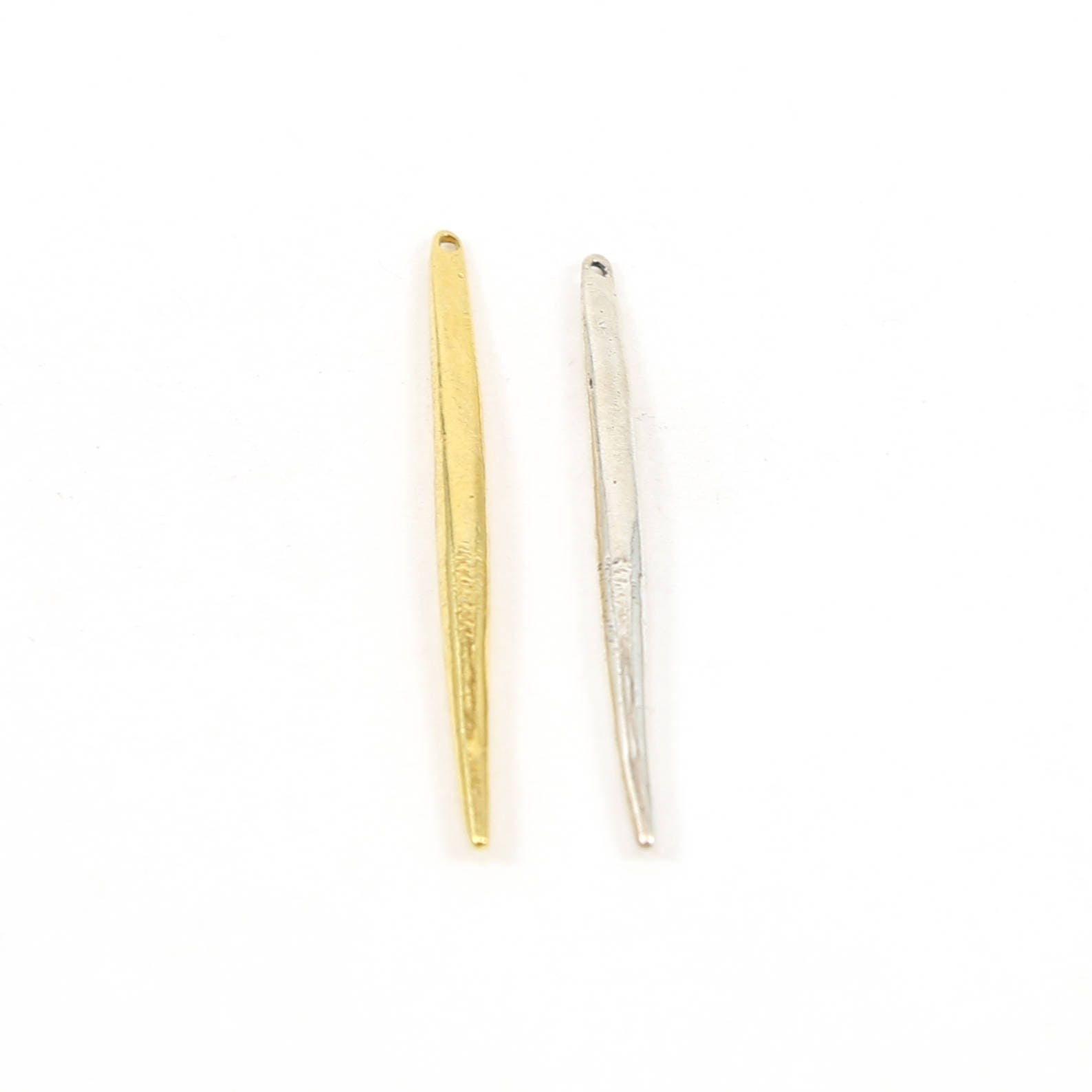 42mmx4mm Sterling Silver or Vermeil Long Spike Point Dagger Charm Pendant