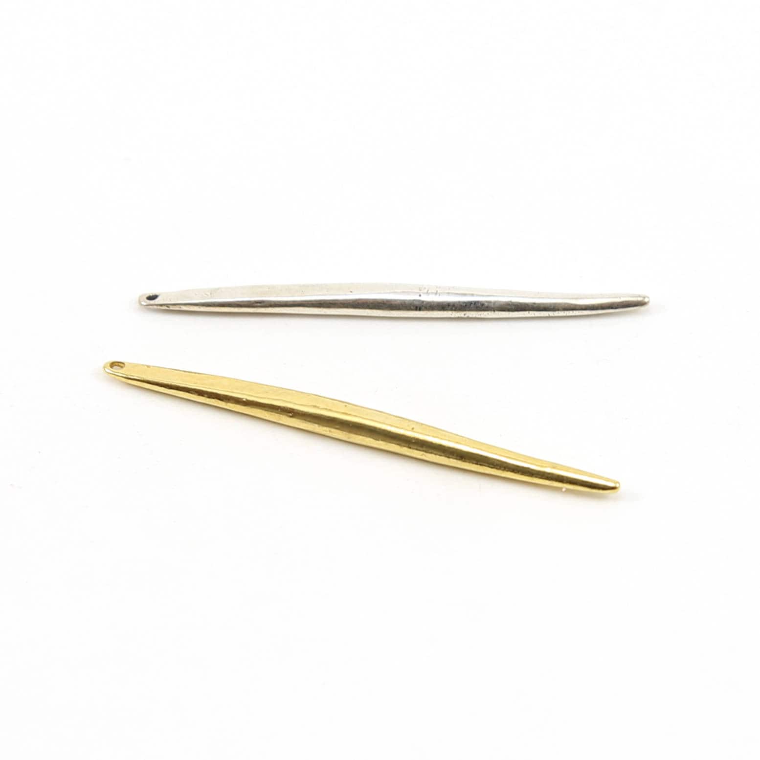 42mmx4mm Sterling Silver or Vermeil Long Spike Point Dagger Charm Pendant