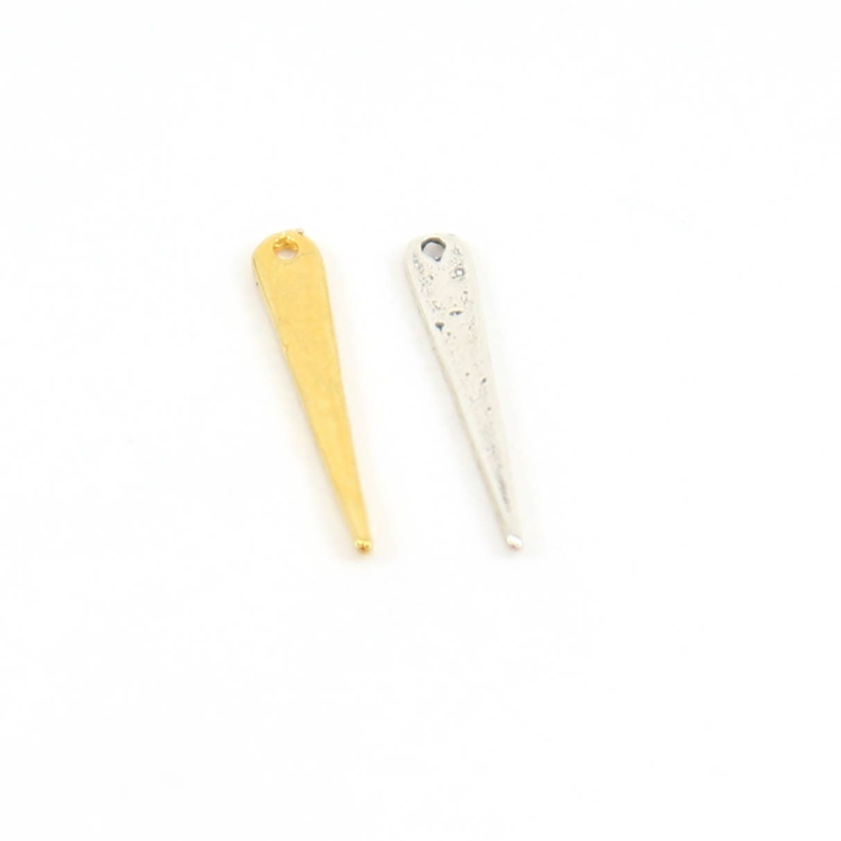 17mmx3mm Sterling Silver or Vermeil Rounded Dainty Point Spike Charm