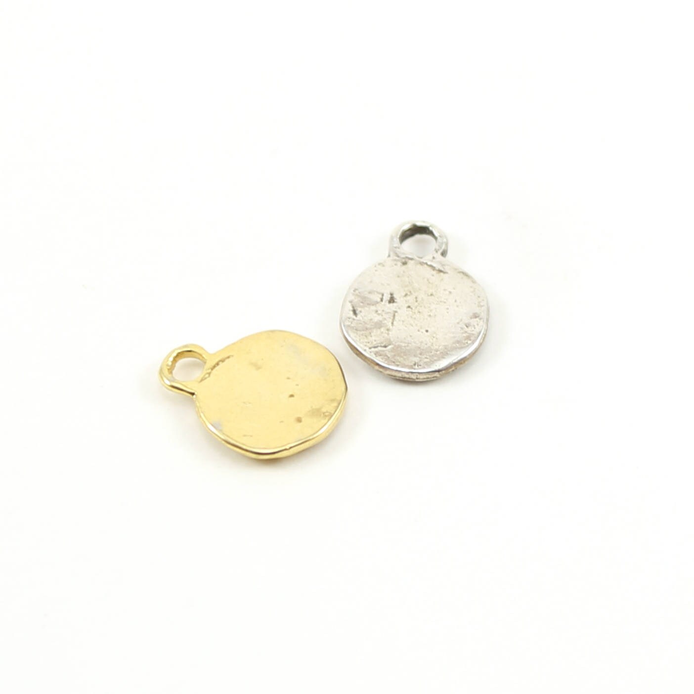 15mmx12mm Sterling Silver or Vermeil Celestial Star Coin Disk Charm