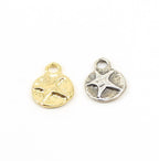 15mmx12mm Sterling Silver or Vermeil Celestial Star Coin Disk Charm