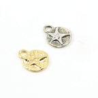 15mmx12mm Sterling Silver or Vermeil Celestial Star Coin Disk Charm
