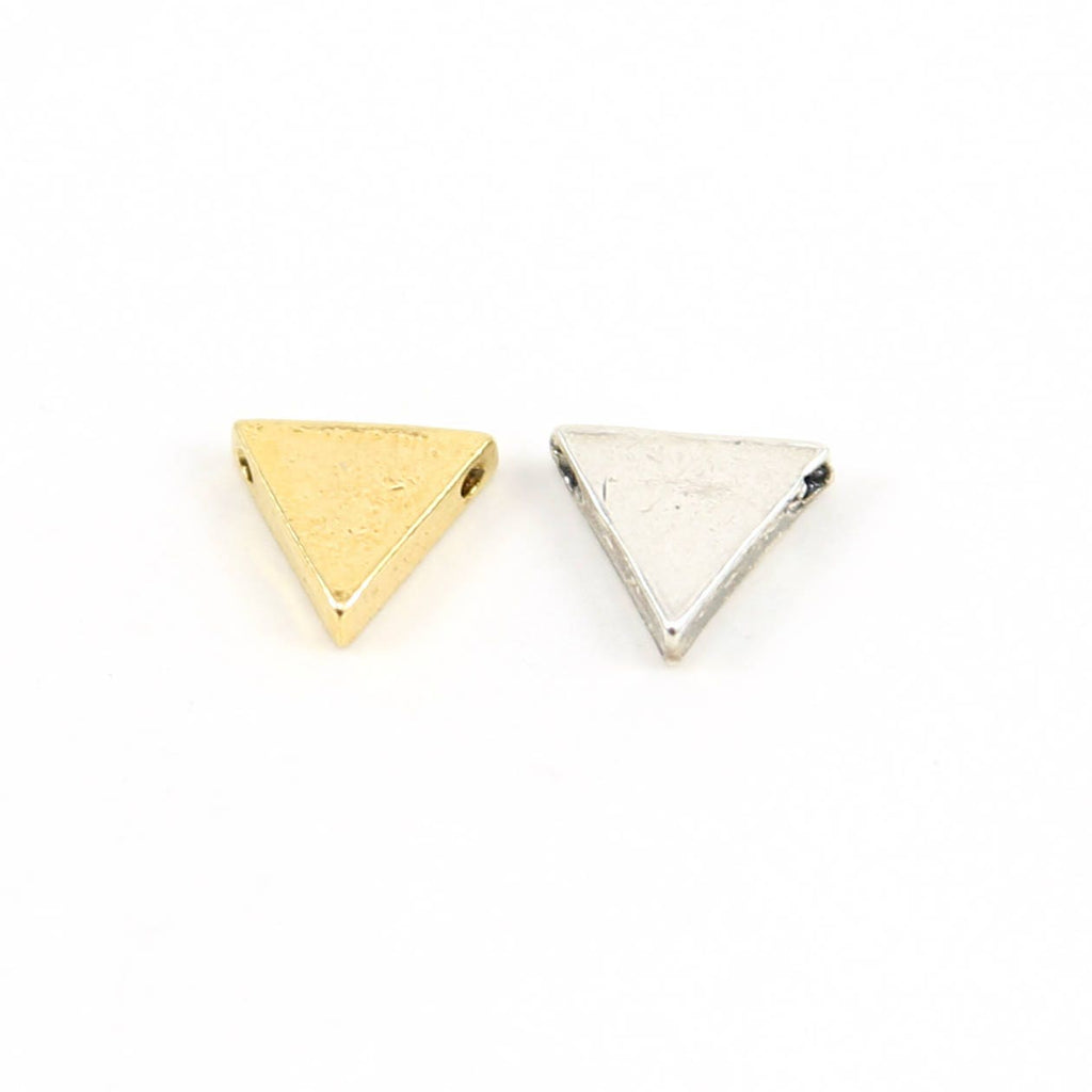 Sterling Silver or Vermeil Thick Triangle Bead Connector Piece for Necklace