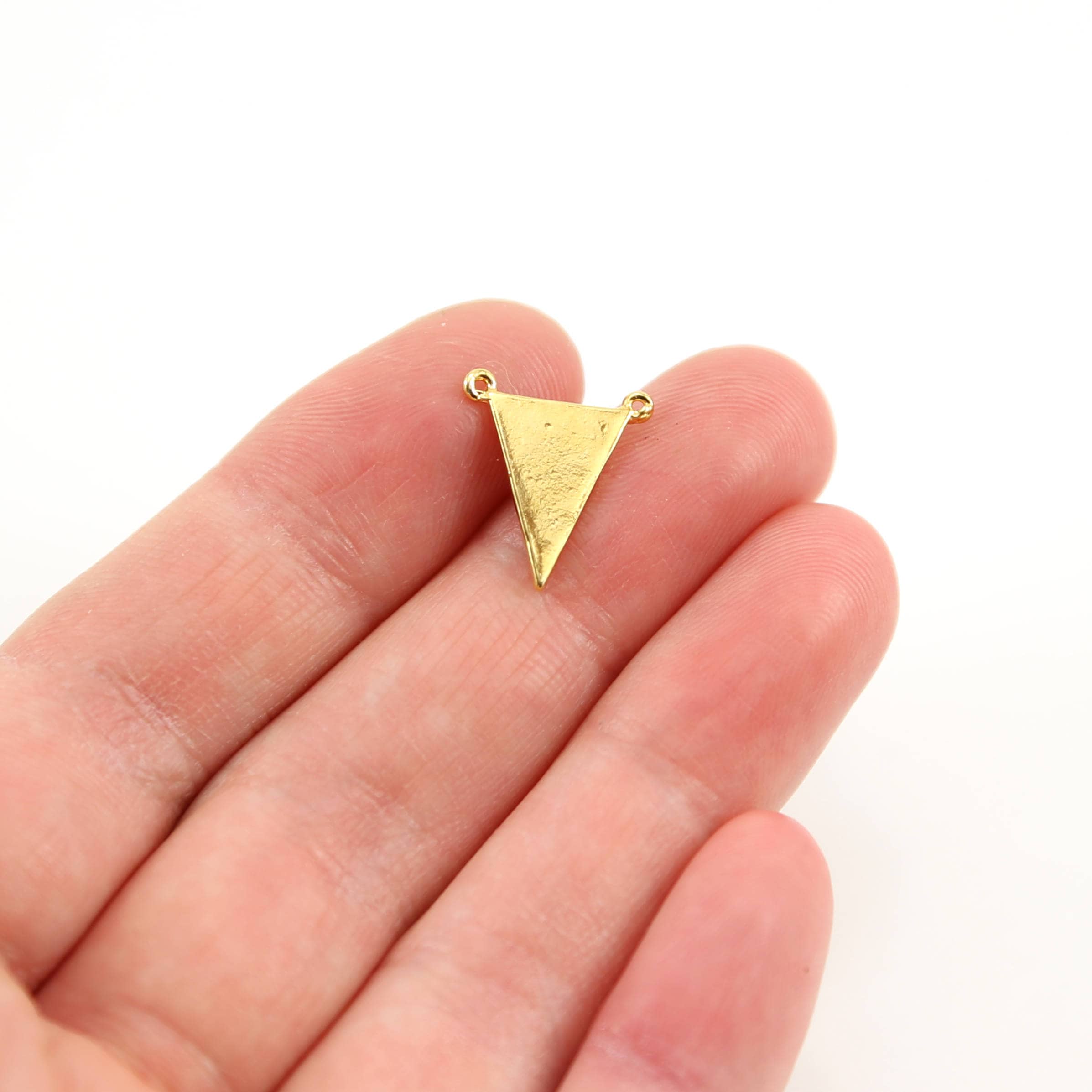 15mmx13mm Sterling Silver or Vermeil Flat Triangle Flag Connector Charm