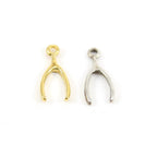 19mmx9mm Sterling Silver or Vermeil Narrow Wishbone Luck Charm Lucky