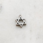 Sterling Silver Thick Smooth Star of David Charm Religious Pendant