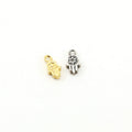 Sterling Silver or Vermeil Tiny Hamsa Charm with Star of David Stamped