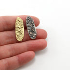 26mmx10mm Sterling Silver or Vermeil Spring Butterfly Long Button in or Shiny