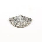 24mmx42mm Sterling Silver Ornate Fan Wrap Bracelet Button with Flower