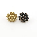 15mmx15mm Sterling Silver or Vermeil Large Flower Button in or Shiny Wrap
