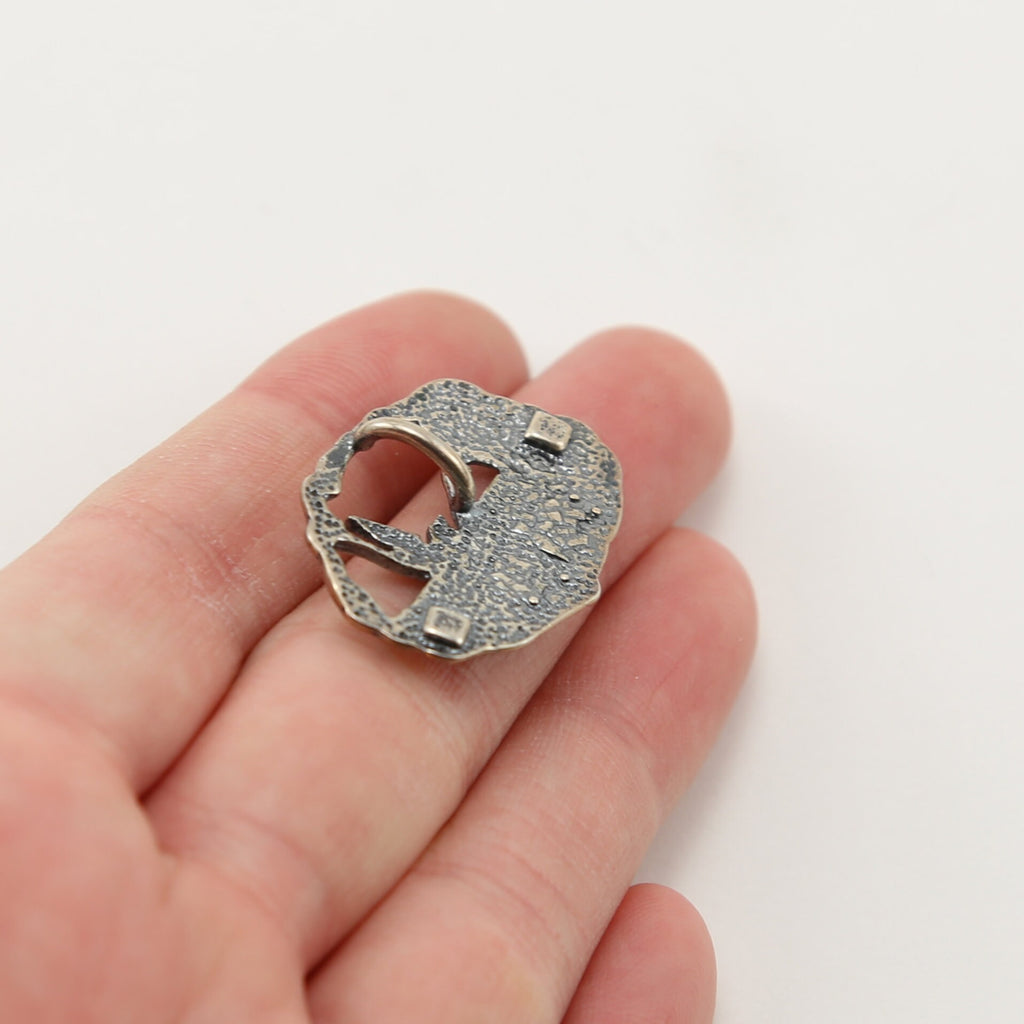 28mmx20mm Sterling Silver Maiden Mermaid with Dove with Floral Accents Oval