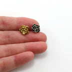 Sterling Silver or Vermeil Dainty Flower Button in or Shiny Wrap Bracelet