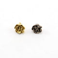 Sterling Silver or Vermeil Dainty Flower Button in or Shiny Wrap Bracelet