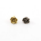 Sterling Silver or Vermeil Dainty Flower Button in or Shiny Wrap Bracelet
